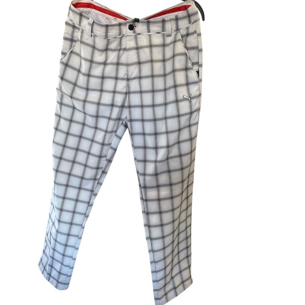 Puma Men's Gray Plaid Pants
